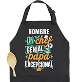 latostadora Delantal Personalizado Dia Padre Regalo - Delantales Cumpleaños - Ideas Regalo Navidad Cocinero Chef - Regalo Padre Primerizo Original Super Papa Abuelo
