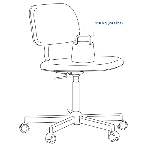 Chaise pivotante de bureau blanche et grise ProTuning BLECKBERGET Klovsta confortable - 5