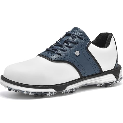 Image of Mens Golf Shoes Traditions Waterproof with Fixed Spikeless Sole Professional