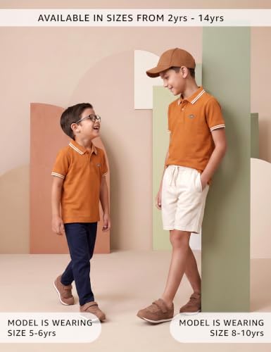 Image of Amazon Brand - Symbol Boys Cotton Rich Solid Polo Tshirt | Collar Tshirts | Half Sleeves | Plain-Regular Fit
