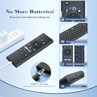 Universal Replacement Remote for All Samsung Voice TV Remote Control with Backlit Keyboard & Voice Control - Rechargeable for Nighttime Typing, Compatible with Samsung Smart TV (2019-2024) Series