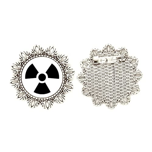 Broche de gancho para el pecho con patrón de radiación tóxica metalizado