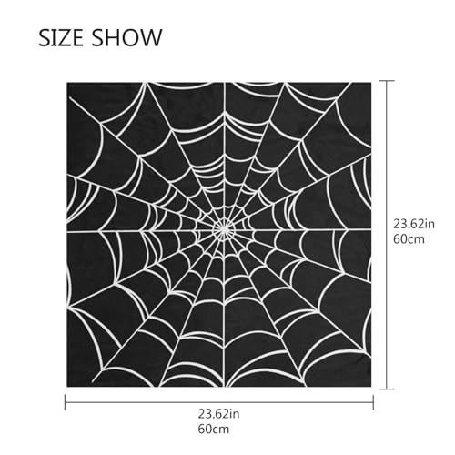 Women's Fashion Silk Scarf Goth Spider Web Square Hair Bandanas 23.6 inches Square Satin Headscarf2