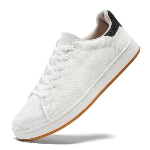 Men's Fashion Sneakers Flying Knitting Breathable Water Resistant Shoes Classic Low Top Lightweight Comfort Lace Up Sturdy Daily Casual Walking Skateboard Shoes for Male