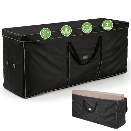 GARPROVM XXL Aufbewahrungstasche für Gartenpolster & Auflagen 173x51x76cm Outdoor Gartenauflagen Aufbewahrungstasche Weiche Auflagentasche 420D Oxford Gewebe Wasserabweisend & Staubdicht