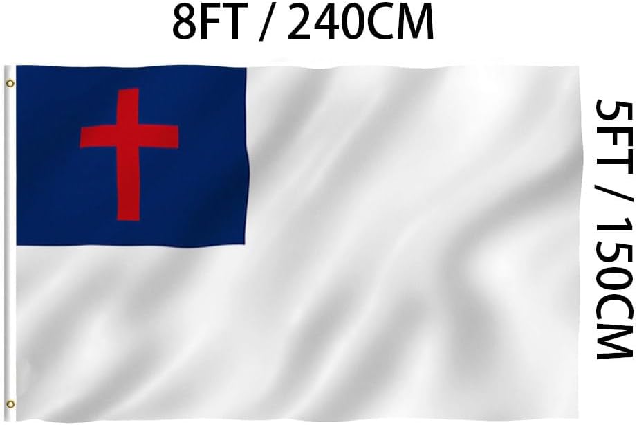 Jayus Double Sided Christian Christianity Cross Flags 5x8 FT Outdoor - Vivid Colors 3Ply Church Jesus Faith Religions Flags Banners- Heavy Duty 100% Polyester with 3 Brass Grommets - Image 7