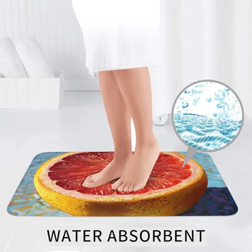 Tapis de salle de bain antidérapants pamplemousse rouge ensemble décoration de sol