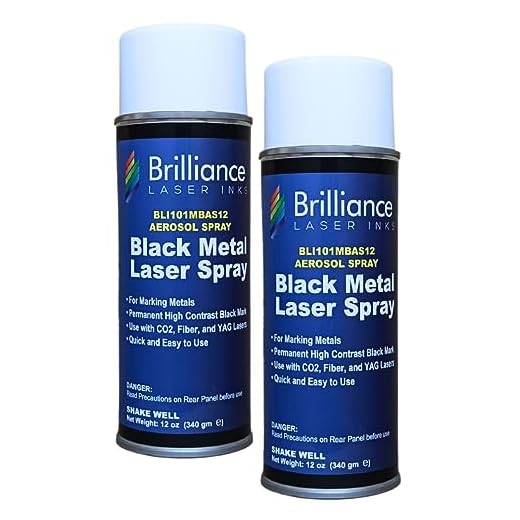 Pack of 2 - BLI101-12 Oz - Aerosol Black Laser Ink for Metals Marking - CO2 Laser - Fiber Laser - YAG, 100% Satisfaction Guarantee, Durable, Permanent, High Contrast, Brilliance Laser Inks