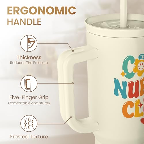 SANDJEST Nurse Tumbler 40oz, Cool Club Coffee Travel Mug With Straw - Perfect Nurse Gift for Any Occasion by SANDJEST - Used condition - Image 3