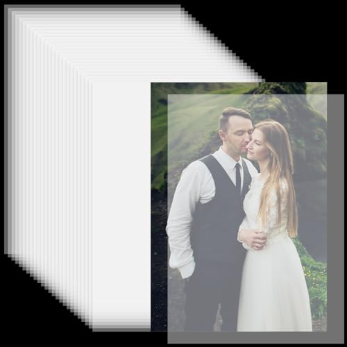 Kosiz 300 Sheets Translucent Vellum Paper for Wedding Invitations Save the Date Cards Printable Tracing Clear Vellum Paper for DIY Wedding Reception Invitations Envelopes(4 x 6 Inch)
