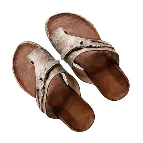 Women Fashion Toe Loop Sandals, Women's Breathable Non-Slip Slip-On Hallux Valgus Clip Toe Sandals, Summer Comfortable Orthopedic Flip-Flop, for Bunion Splints Toe Separator
