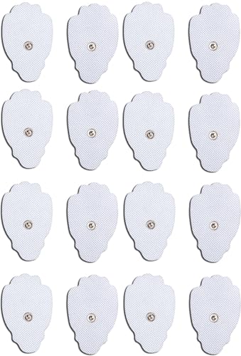 Image of AGAM Digital Therapy Machine Electrodes (Palm Shape) - Strong Adhesive Gel, Universal Replacement Pads for Muscle Pain Relief, Reusable TENS Unit Electrode Pads (Pack-16)
