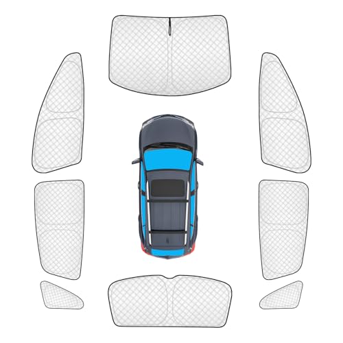 Image of KMF 8pcs Thicken Sun Shades for Volkswagen VW ID.4 2021-2025 2026 Accessories, Full Car Window Covers Sunshade for Windshield Side Rear, UV Block and Blackout Privacy for Car Camping Outdoor