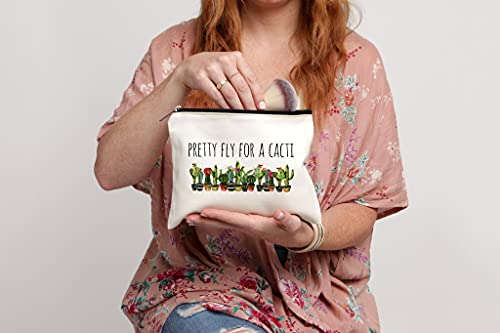 Pretty Fly For A Cacti Makeup Bag, Cactus Gift For Women, Cactus Gift, Succulent Plant Gift, Canvas Bag #TOP7