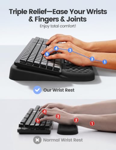 Image of Vaydeer Wrist Rest with Keyboard Stand, 16.9 * 9.8in, Ergonomic Keyboard Riser with Soft Memory Foam Wrist Support, Desk Cushion for Office, Home and Typing, Black