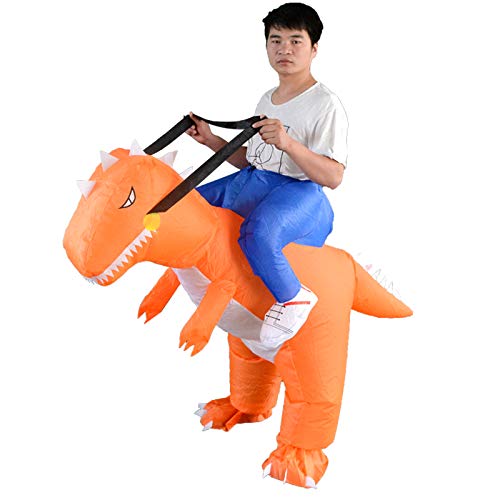 Inflatable Ride on Dinosaur Costume Ride on Dinosaur Costumes Air Blow up Suit party dress Halloween and Christmas Cosplay Adult Size - Thumbnail 5