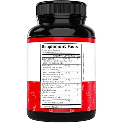 GLP-1 Supplement for Women & Men (30 Count) GLP1 Berberine 15 Day Gut Cleanse Detox & Cleanse Metabolism Support with Ceylon Cinnamon , Senna Leaf & More - Third Party Tested , Vegan Safe - USA Made