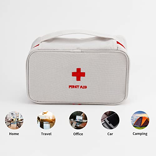 Image of TOPASION Portable Empty First Aid Kit Bag, Travel Medicine Pouch, Small Medical Bag (Blue)