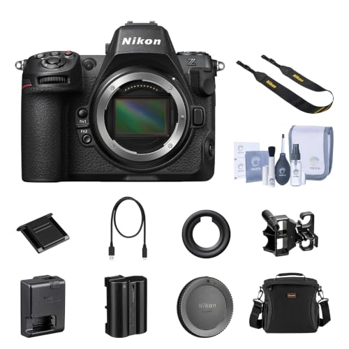 Nikon Z8 Mirrorless Camera Body Bundle, 45.7MP Full-Frame Stacked CMOS Sensor, 8K Video, 4K 120p, 493-Point AF, with Camera Bag, Cleaning Kit, 1-Year Warranty