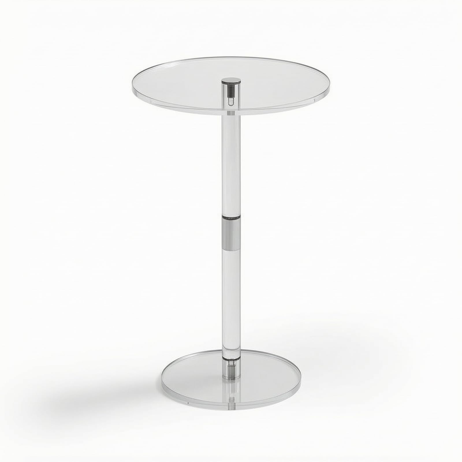 Mesa auxiliar redonda de acrílico transparente para dormitorio de 30x30x54cm
