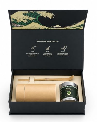 Image of Heapwell Superfoods AA Ceremonial Matcha Green Tea Essential Set | 30g Matcha, Bamboo Whisk & Scoop | Perfect for gifting