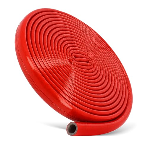 Tubo de Aislamiento de Tuberías de Agua PEX Manguera Aislante Espuma de Polietileno Azul 10m Agua Fría Caliente Impermeable Ignífugo Calorifugado Flexible Fuerte Redondo (22 mm / 6 mm)