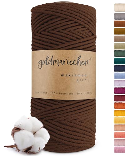 Makramee-Garn Goldmariechen Ackerbraun 3mm für DIY-Projekte