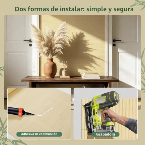 Paneles de pared de bambú para ocultar imperfecciones y renovar 3