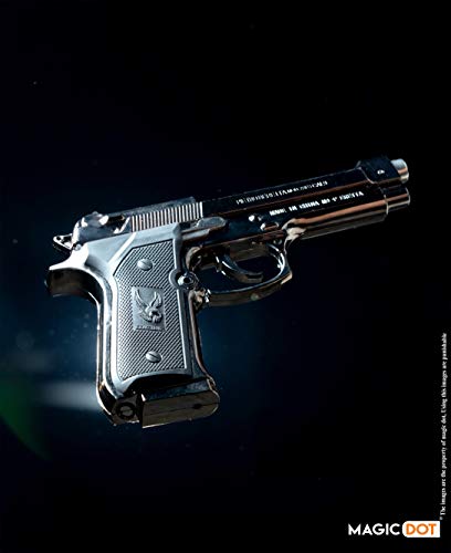 Image of Gun Pistol Lighter Heavy Weight Plastic Body Real and Original Like Gun Pistol with Stand for Decorative, Smoking Filled with Gas Silver and Black Color.