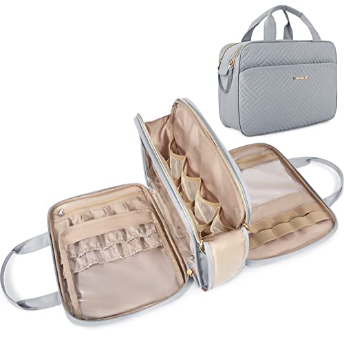 BAGSMART Toiletry Bag for Women, Large Capacity Water-resistant, Grey