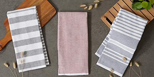 DII French Terry Collection Kitchen Dishtowel Set, 18x28, Mineral Gray Stripe, 3 Piece by DII - Used condition - Image 6