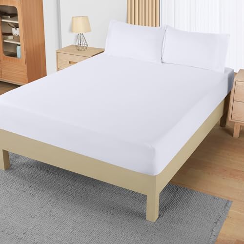 Utopia Bedding Super King White Fitted Sheet with Pillow Cases x 2 (50x75cm), Deep Pocket (35 cm), Bed Sheets Set - Image 2