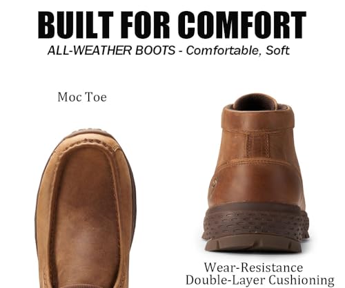 Image of SUREWAY Men's Chukka Boots,Lightweight Durability Leather Moc Toe Work Boots,Fashion Hiking,Driving Shoes,Chelsea Boots for All-Weather Comfort (Office,Casual,Dress)