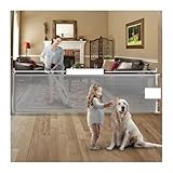 Einziehbares Sicherheitstor 120 Zoll for Treppen, Türöffnung, Metall, Hundetor, Haustiertor for drinnen und draußen ür Treppen/Türen(Grey)