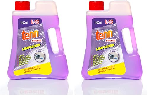 Caselli Abrillantador porcelana, gres y cerámica 1.5 litros - Limpia, abrillanta y conserva suelos y paredes - Con Bioalcohol - Limpieza diaria profesional (Paquete de 2)