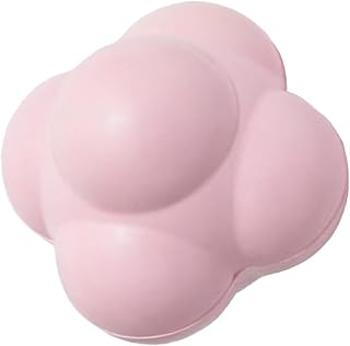 Milisten Juguete De Masticación para Perros Pelota Hexagonal De Resistente para Cachorros Juguete Interactivo De Limpieza Color Rosa