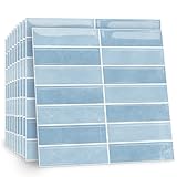 TOARTI 10 Stück 2D Himmel Blau Fliesenaufkleber Metro Fliesen Selbstklebend fliesenaufkleber Küchenrückwand Fliesen Klebefliesen Fliesenfolie Selbstklebende Küche Bad 30 x 30cm