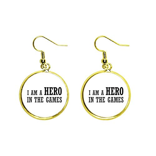 Pendientes largos dorados estilo gamer ideales para lucir en eventos de cosplay