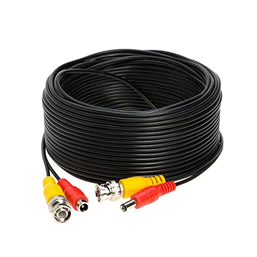 Cables Direct Online 100FT Black Premade BNC Video Power Cable Extension Wire for CCTV, Security Camera, DVR, Surveillance System, All in One Plug & Play Cord