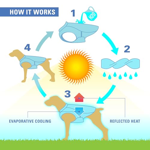 Kurgo Core Cooling – Kühlweste für Hunde, Haustier-Kühlmantel mit reflektierendem Material – L