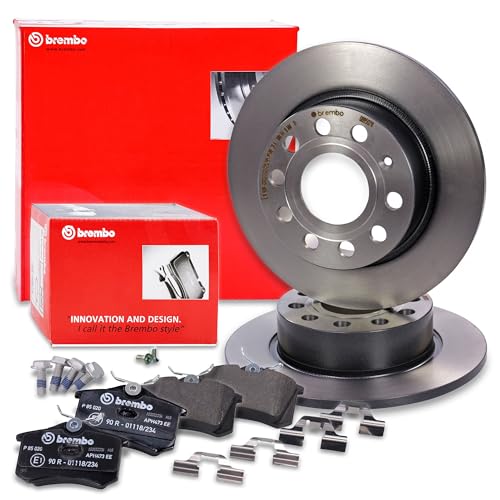 BREMBO Coated Disc Line Bremsenset Hinterachse inkl. Bremsscheiben Hinten Ø 253 mm Voll und Bremsbeläge Hinten