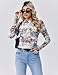 Zeagoo Long Sleeve Blouses for Women Plus Size Mesh Printed Trendy Shirts Sexy Clubwear Fall Tops