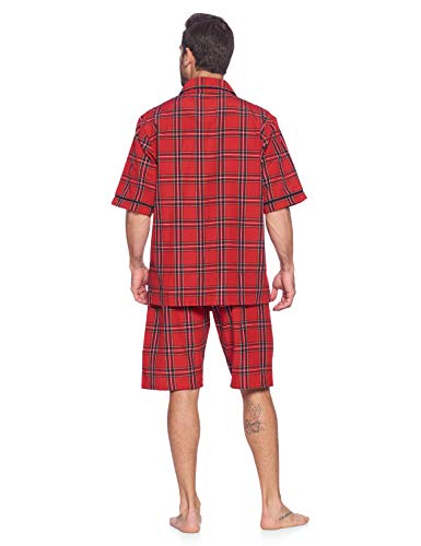 Ashford & Brooks Men’s Woven Pajama Shorts Set Short Sleeve Button Down Boxer PJs3