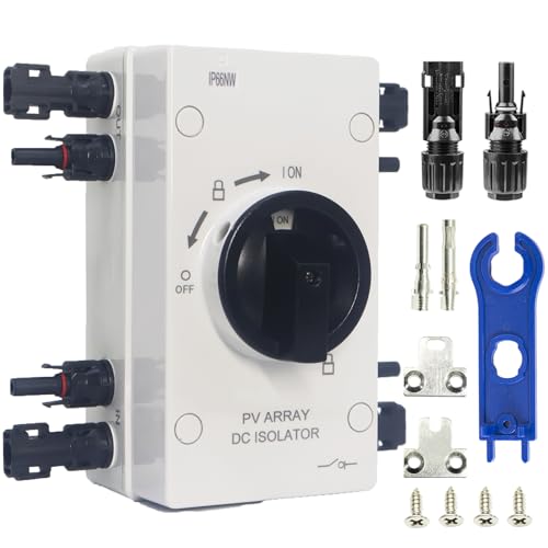 IP66 Waterproof Solar PV DC Quick Disconnect Switch, 1000V 64A Solar Panel Disconnect Switch with...