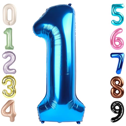 Image of 1 Balloon Numbers Birthday Decorations, 40In Dark Blue Balloons for Party | Eye-catching Appearance, Perfect Decorative Centerpieces, Convenient Self-sealing Structure, Widely for Various Occasions