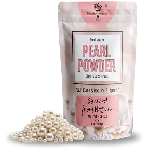 Pearl Powder Supplement for Skin Health - Anti-Aging, Antioxidant & Collagen Production - Healthy Eyes, Hair and Nails, Supports Immunity, Mood and Sleep - With Calcium and Amino Acids 120g