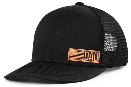 Lichfamy American Pride Dad Hat for Men,Fathers Day Birthday Christmas Military Dad Gifts for Veteran Dad from Daughter Wife Son Friends,Customized Unique Black Cap