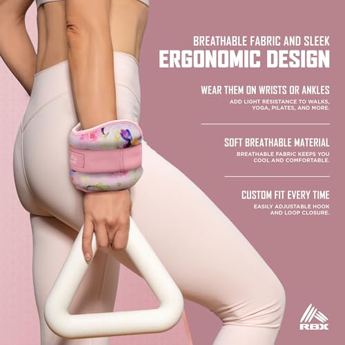 Image of RBX Wrist & Ankle Weights Set, Adjustable Comfort Fit for Training & Toning