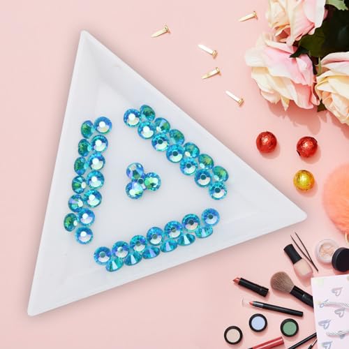 Image of Jollin Glue Fix Crystal Flatback Rhinestones Glass Diamantes Gems for Nail Art Crafts Decorations Clothes Shoes(ss4 2880pcs, Aquamarine AB)