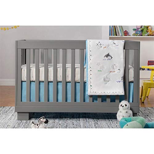 babyletto Alphabets Crib Skirt in Sky Blue